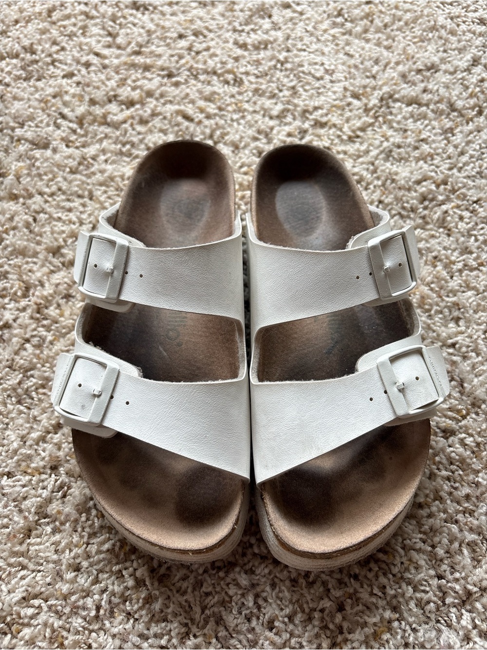 Birkenstock Papillio Arizona Flex White Platform Slides Sandals Sz 36